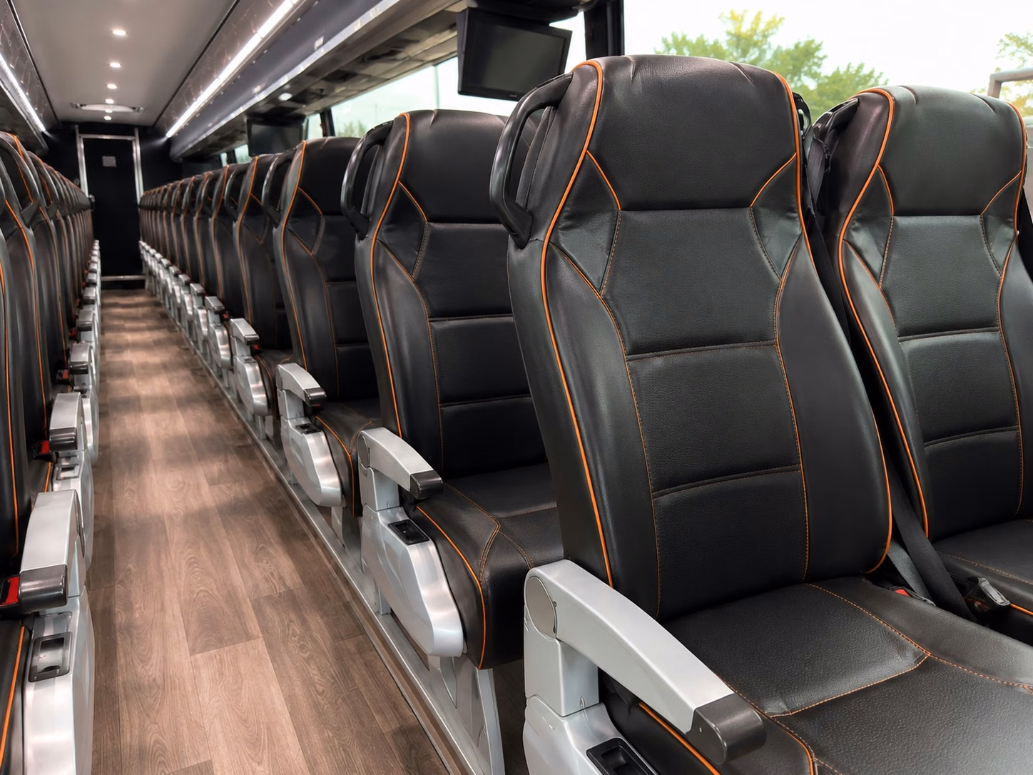 brentwood charter bus rental interior